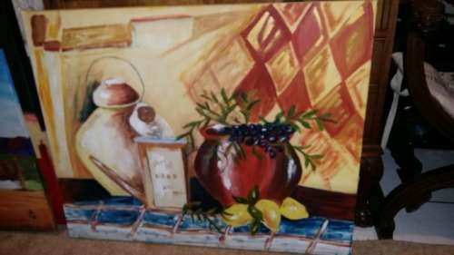 WOW!!! Stunning Large Oil on Canvas - Still life. Unsigned  89 cm x 72 cm