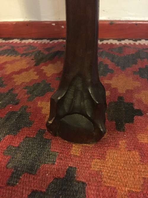 WOW !!! STUNNING VINTAGE EXTRA LARGE IMBUIA BALL & CLAW HALF MOON OCCASIONAL TABLE