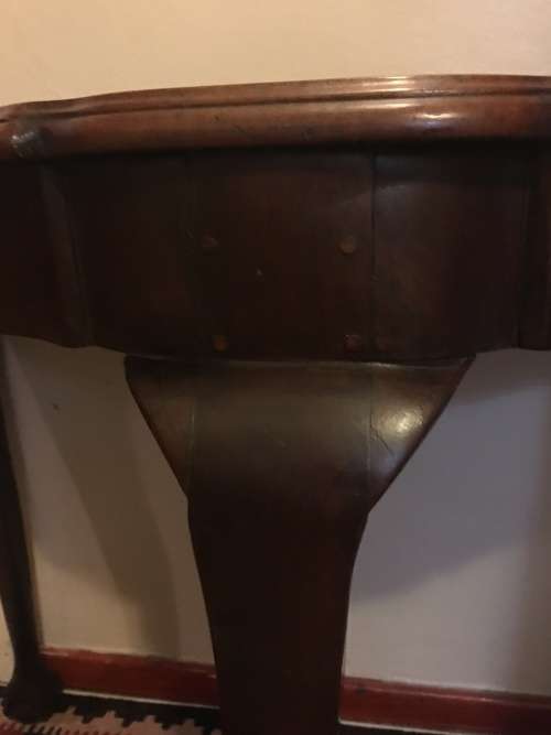 WOW !!! STUNNING VINTAGE EXTRA LARGE IMBUIA BALL & CLAW HALF MOON OCCASIONAL TABLE