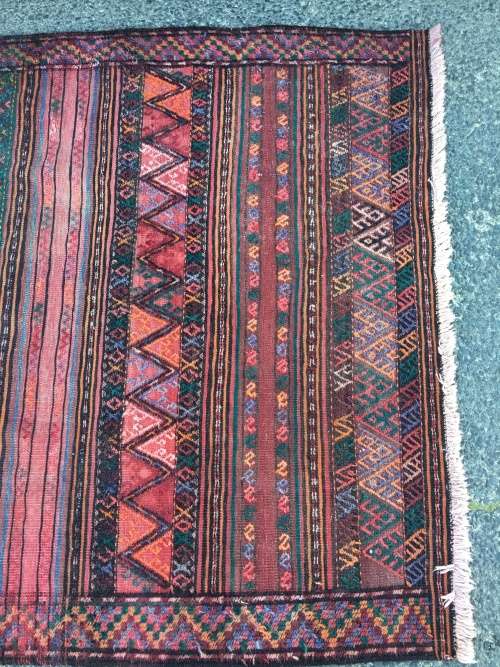 WOW !! STUNNING PURE WOOL ANTIQUE SIRJAN CROCHET KELIM PERSIAN CARPET FROM SOUTHERN IRAN 1450 X 3000