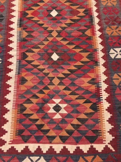 WOW !!!!  STUNNING LARGE PURE WOOL FLAT WEAVE AUTUMN TONES KELIM PERSIAN CARPET  2500 X 2000mm