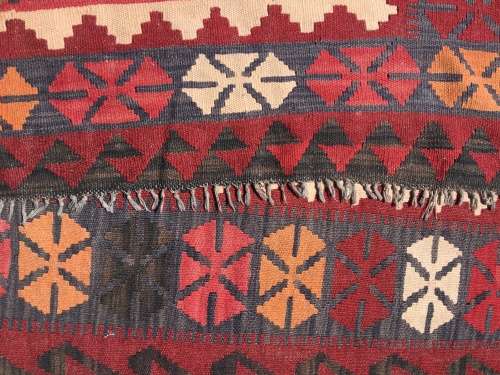 WOW !!!!  STUNNING LARGE PURE WOOL FLAT WEAVE AUTUMN TONES KELIM PERSIAN CARPET  2500 X 2000mm