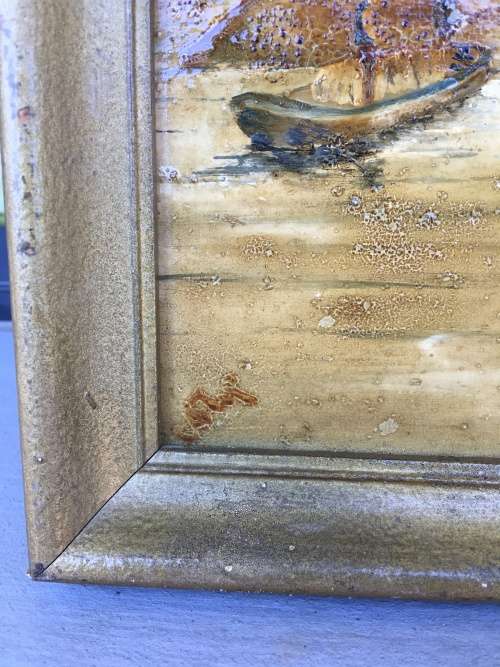 FANTASTIC CONTINENTAL SCHOOL ORIGINAL FRAMED OIL ON BOARD OF A DUTCH WINDMILL signed by the artist