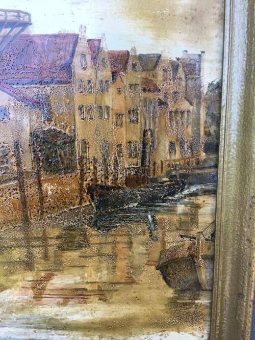 FANTASTIC CONTINENTAL SCHOOL ORIGINAL FRAMED OIL ON BOARD OF A DUTCH WINDMILL signed by the artist