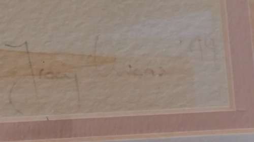 WOW!!! Well Known Artist Tracy Owens Framed Sketch and Water color, Boy and Girl on the beach.