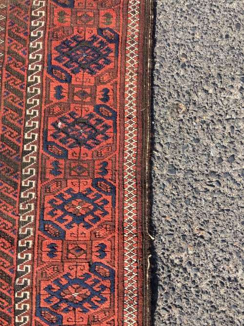 STUNNING ANTIQUE NICELY WORN PURE WOOL HAND KNOTTED BALUCHISTAN PERSIAN CARPET  2200 X 1200mm