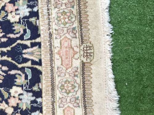 WOW !! STUNNING VINTAGE NICELY WORN SIGNED TABRIZ PURE WOOL HAND KNOTTED PERSIAN CARPET 1300 X 720mm