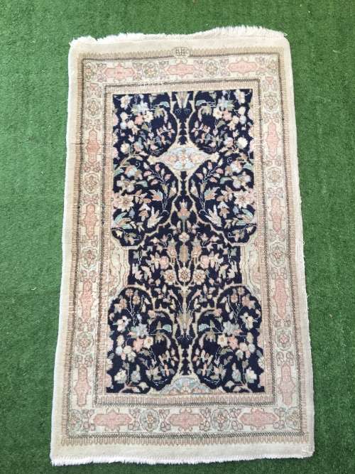 WOW !! STUNNING VINTAGE NICELY WORN SIGNED TABRIZ PURE WOOL HAND KNOTTED PERSIAN CARPET 1300 X 720mm