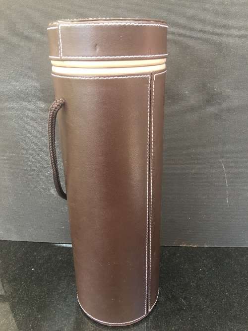 A Stunning Vintage leather and suede wine carrier