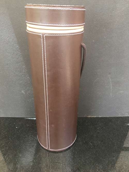 A Stunning Vintage leather and suede wine carrier