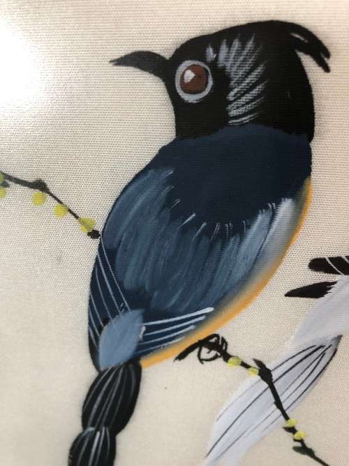 WOW !!!  BEAUTIFUL FRAMED CHINESE SILK PAINTING WITH CALLIGRAPHY