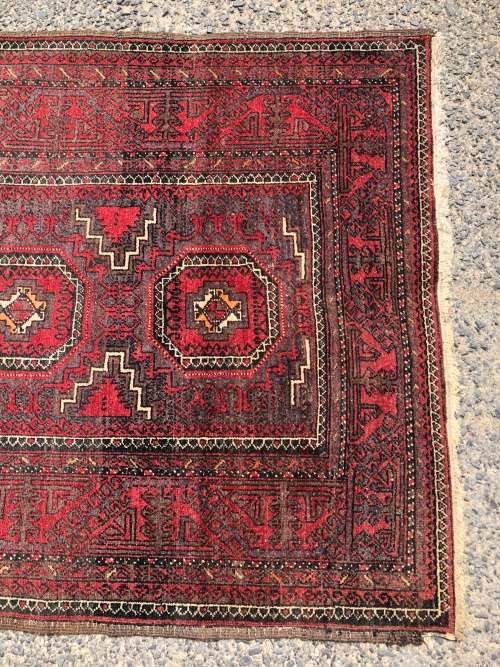 WOW !!! NICELY WORN PURE WOOL HAND KNOTTED VINTAGE PAKISTAN BALUCH PERSIAN CARPET 1000 X 1770mm