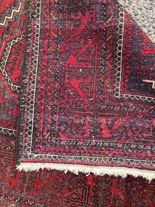 WOW !!! NICELY WORN PURE WOOL HAND KNOTTED VINTAGE PAKISTAN BALUCH PERSIAN CARPET 1000 X 1770mm