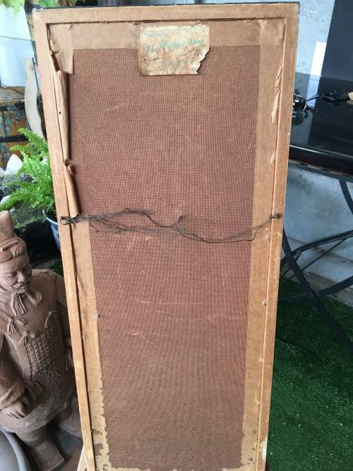 Stunning Framed Antique Gold and Silver Thread Dragon and Phoenix Needlework on Silk.