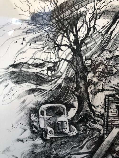 WOW !! A STUNNING LARGE FRAMED AND GLAZED ORIGINAL LITHOGRAPH BY HEIMO SCHMIDT SIGNED IN PENCIL