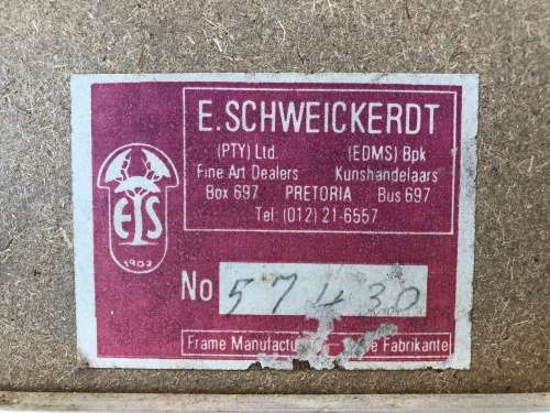 WOW !! A STUNNING LARGE FRAMED AND GLAZED ORIGINAL LITHOGRAPH BY HEIMO SCHMIDT SIGNED IN PENCIL