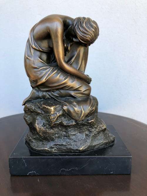 WOW !!! FAMOUS FRENCH ARTIST MAX MILO (1938~) SIGNED HOT CAST BRONZE SCULPTURE ON A MARBLE BASE
