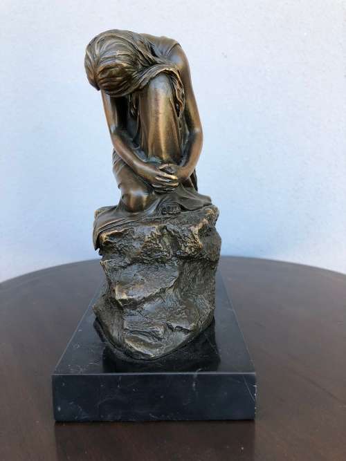 WOW !!! FAMOUS FRENCH ARTIST MAX MILO (1938~) SIGNED HOT CAST BRONZE SCULPTURE ON A MARBLE BASE