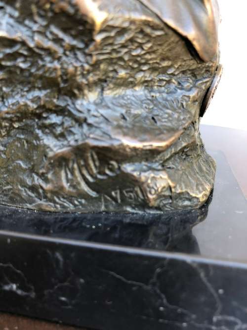 WOW !!! FAMOUS FRENCH ARTIST MAX MILO (1938~) SIGNED HOT CAST BRONZE SCULPTURE ON A MARBLE BASE