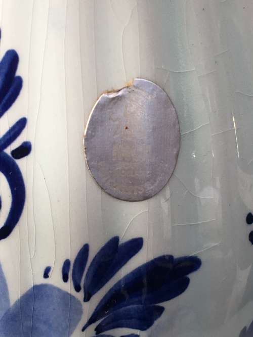 Stunning Antique Genuine hand painted Delft  Double Gourd Blue and white Vase marked made in Holland