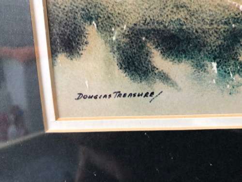 WOW !!! STUNNING DOUGLAS TREASURE LITHOGRAPH FRAMED BEHIND GLASS IN A WOODEN FRAME