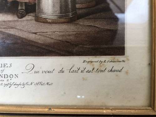 WOW !!! ANTIQUE STEEL ENGRAVING BY LUIGI SCHIAVONETTI (1 April 1765 ¿ 7 June 1810) CRIES OF LONDON