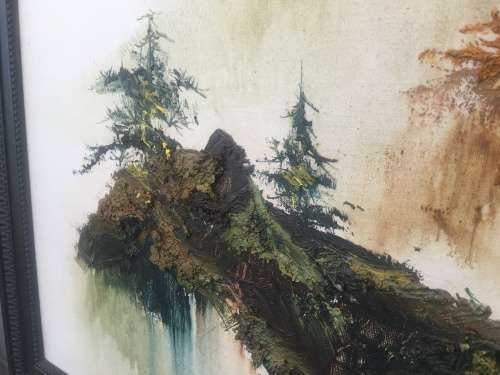 WOW !!! STUNNING LARGE FRAMED PALETTE OIL ON BOARD CHINESE LANDSCAPE PAINTING signed