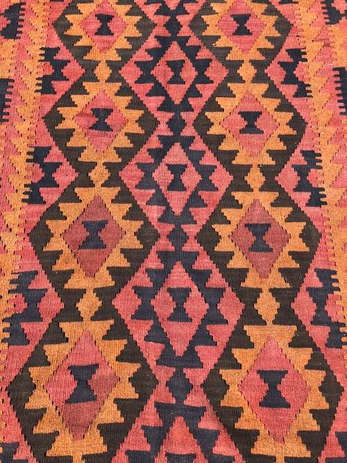 FANTASTIC LARGE PURE WOOL HAND KNOTTED FLAT WEAVE SHIRAZ KILIM PERSIAN CARPET 3000 X 2000mm