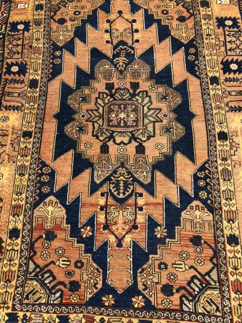 WOW !!!  PURE WOOL HAND KNOTTED VINTAGE NICELY WORN HAMADAN PERSIAN CARPET 1740 X 1250mm