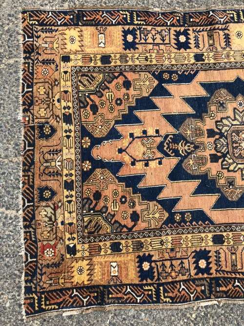 WOW !!!  PURE WOOL HAND KNOTTED VINTAGE NICELY WORN HAMADAN PERSIAN CARPET 1740 X 1250mm