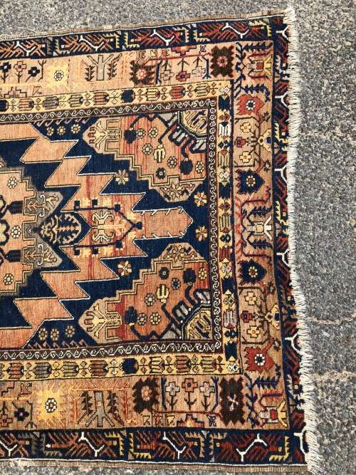 WOW !!!  PURE WOOL HAND KNOTTED VINTAGE NICELY WORN HAMADAN PERSIAN CARPET 1740 X 1250mm