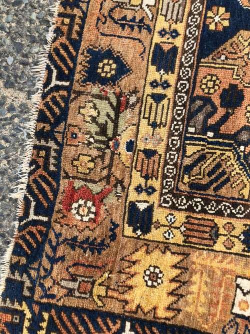 WOW !!!  PURE WOOL HAND KNOTTED VINTAGE NICELY WORN HAMADAN PERSIAN CARPET 1740 X 1250mm