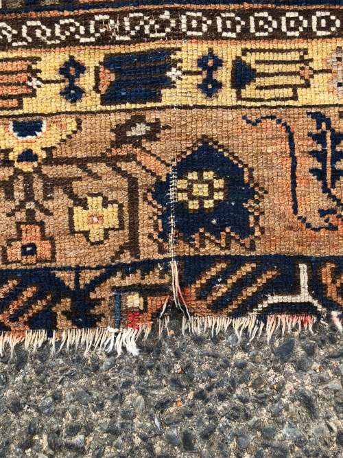 WOW !!!  PURE WOOL HAND KNOTTED VINTAGE NICELY WORN HAMADAN PERSIAN CARPET 1740 X 1250mm