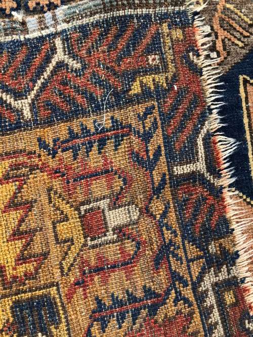 WOW !!!  PURE WOOL HAND KNOTTED VINTAGE NICELY WORN HAMADAN PERSIAN CARPET 1740 X 1250mm