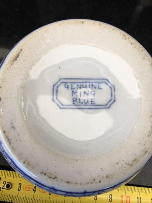 Chinese Blue and White Genuine Ming Marked Blue Happiness Jewellery Trinket Dish