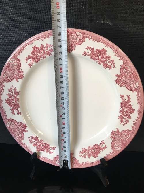 Stunning Vintage Red & White English Garden Made in China Large Porcelain Plate 27 cm