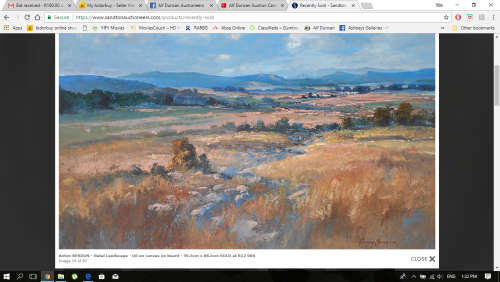 INVESTMENT ART ~ FAMOUS SA ARTIST ANTON BENZON (1944) OIL ON BOARD FARMHOUSE ~ EXQUISITE GILT FRAME