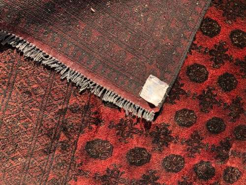 WOW !! LOVELY VINTAGE LARGE PURE WOOL HAND KNOTTED AFGHAN TEKKE BOKHARA PERSIAN CARPET 3000 X 2000mm