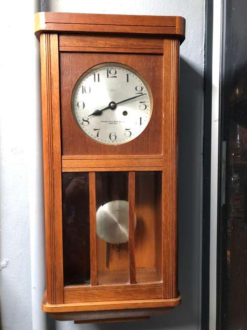 WOW ! STUNNING VINTAGE GERMAN KIENZLE OLD OAK CASED WALL CLOCK IN FULL WORKING ORDER ~ WHAT A BEAUTY