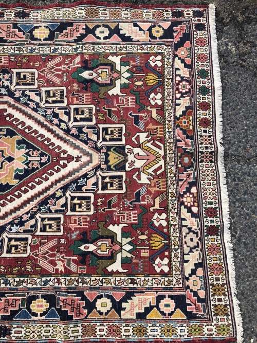 INVESTMENT !! VINTAGE TRIBAL SOUMAK CROCHET SILK/WOOL KILIM PERSIAN CARPET 1920 X 1215mm WITH COA