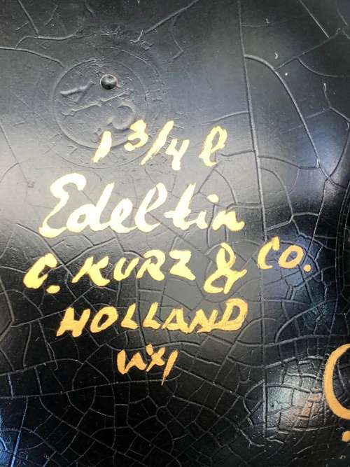 WOW !!! STUNNING VINTAGE DUTCH PEWTER HAND PAINTED SAMOVAR BY " C KURZ & Co TIEL HOLLAND