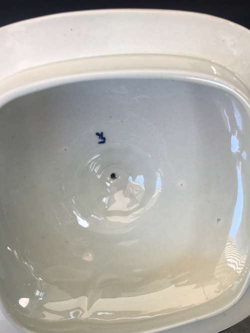 Stunning Vintage Large Blue and white Delft Royal Gouda Finial Lidded Bowl on Feet