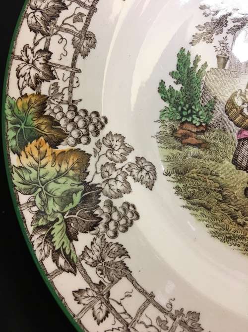 Beautiful Rare c1940s Copeland Spode England "Spodes Byron" Large Plate Brown & Green  25cm