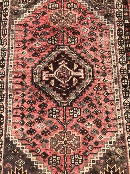 STUNNING NICELY WORN PURE WOOL HAND KNOTTED VINTAGE SHIRAZ GHASHQAI PERSIAN CARPET 1300 X 800mm