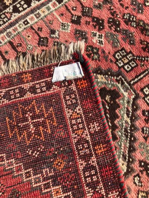 STUNNING NICELY WORN PURE WOOL HAND KNOTTED VINTAGE SHIRAZ GHASHQAI PERSIAN CARPET 1300 X 800mm