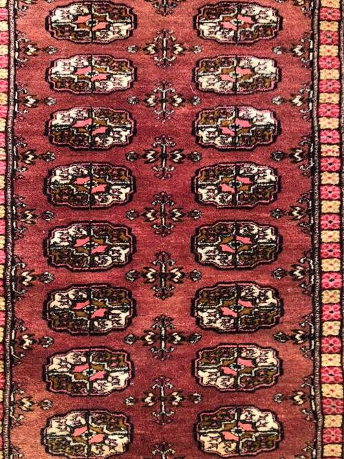 WOW !!! STUNNING PURE WOOL HAND KNOTTED SMALL BOKHARA PERSIAN CARPET 930 X 600mm