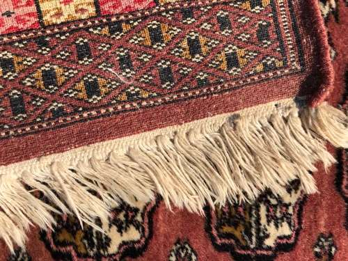 WOW !!! STUNNING PURE WOOL HAND KNOTTED SMALL BOKHARA PERSIAN CARPET 930 X 600mm