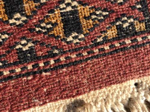 WOW !!! STUNNING PURE WOOL HAND KNOTTED SMALL BOKHARA PERSIAN CARPET 930 X 600mm
