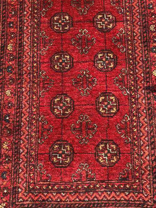 WOW !!! VINTAGE NICELY WORN HAND KNOTTED PURE WOOL PERSIAN BOKHARA RUNNER 3690 X 790mm
