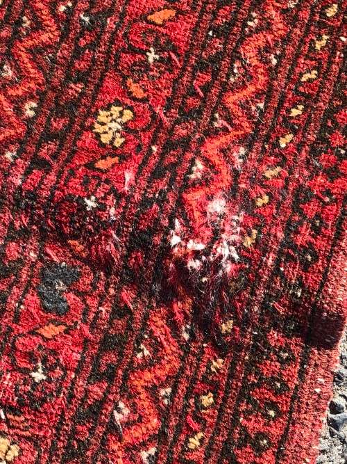 WOW !!! VINTAGE NICELY WORN HAND KNOTTED PURE WOOL PERSIAN BOKHARA RUNNER 3690 X 790mm